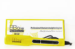 Праска-випрямляч волосся з терморегулятором і титановими пластинами BB ⁇ One (жовтий)
