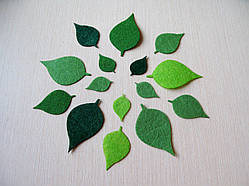 Зелене листя з фетру. Береза
