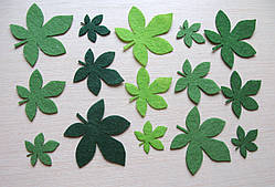 Зелене листя каштана з фетру.