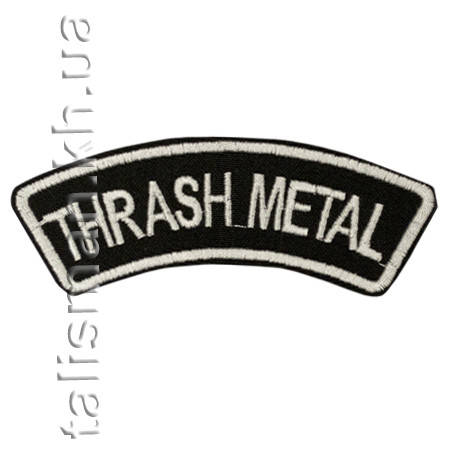 Нашивка THRASH METAL бІла, фото 1
