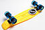 Пеніборд 22". Жовтий колір із синіми колесами, гравіювання, фото 3