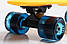 Пеніборд 22". Жовтий колір із синіми колесами, гравіювання, фото 4