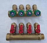 Колектор на 4 виходи для теплої підлоги 1" x 16 * 2 , фото 2