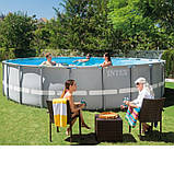 Басейн Intex 26756 каркасний Ø 610 х 132 см, ф-р-насос 5678 л/г, сходи, тент, підстилка, фото 5