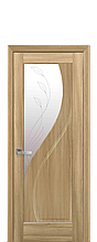 Дверне полотно Прима Золотий Дуб зі склом сатин з малюнком Р2 2000х600