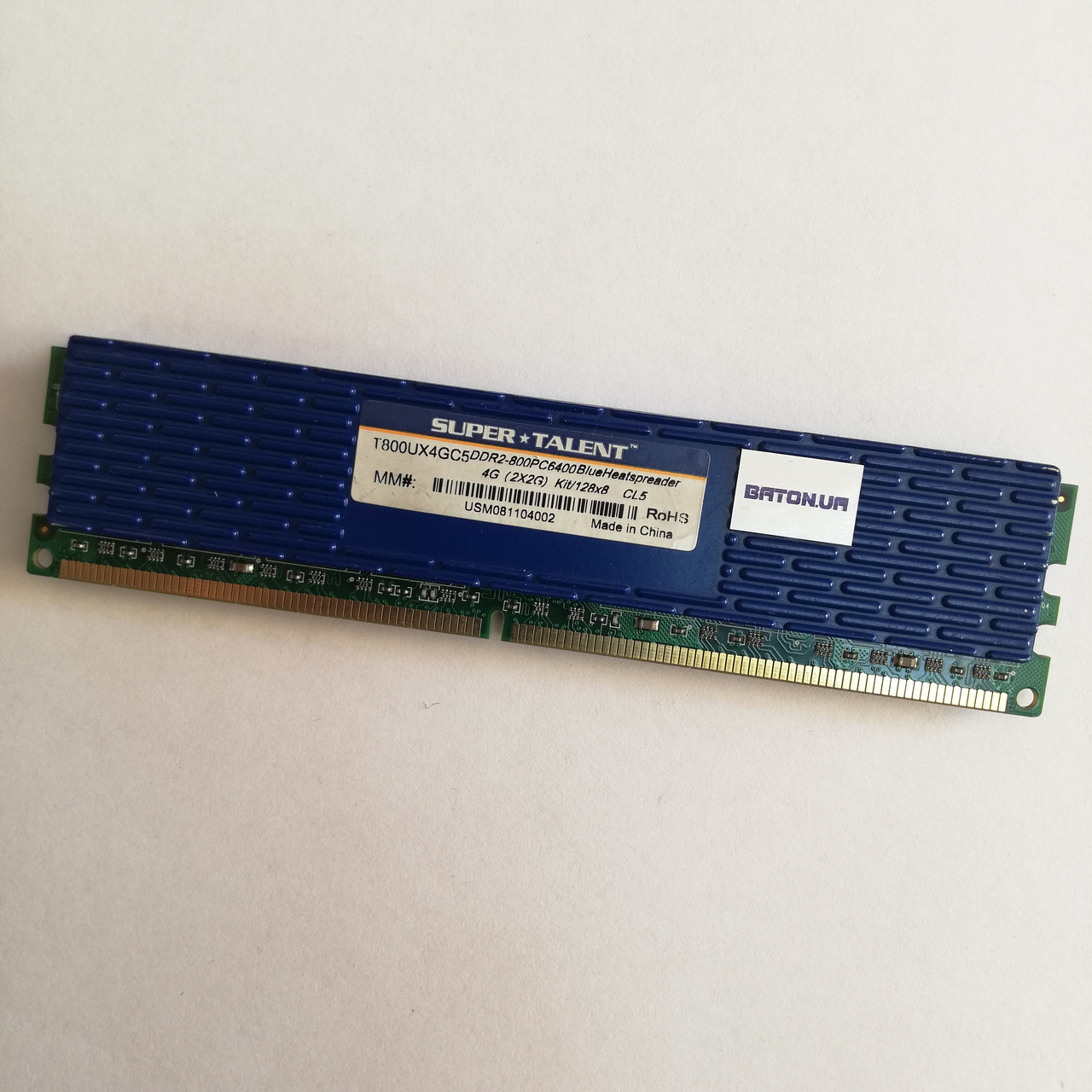 Ігрова оперативна пам'ять Super Talent DDR2 2Gb 800MHz PC2 6400U CL5 (T800UX4GC5) Б/В, фото 1