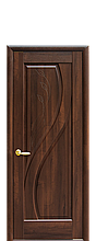 Дверне полотно Прима Каштан глухе з гравіюванням