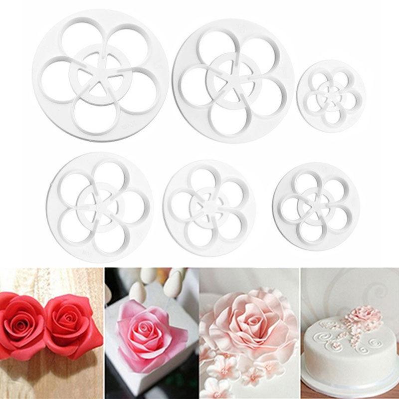 Вирубка для мастики Троянда велика, набір 6шт