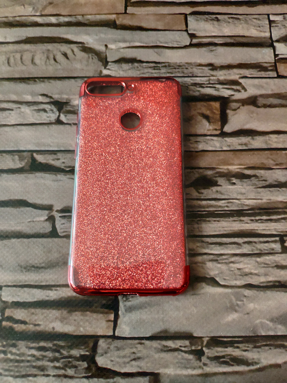 Чохол блискучий для Huawei Y6 Prime 2018 Червоний обідок