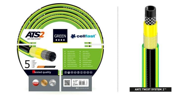 Шланг садовый Cellfast Green ATS2 для полива диаметр 1/2 дюйма, длина 25 м (GR 1/2 25) - фото 4 - id-p405466604