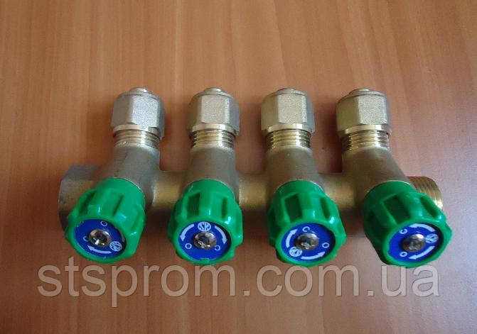 Колектор на 4 виходи для теплої підлоги 3/4"x16*2 (європейськийус)
