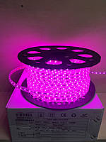 Світлодіодна стрічка LED 3528-60 220V IP67 Рожева (СТАНДАРТ)