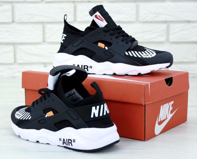 Чорні кросівки Nike Air Huarache Off White 