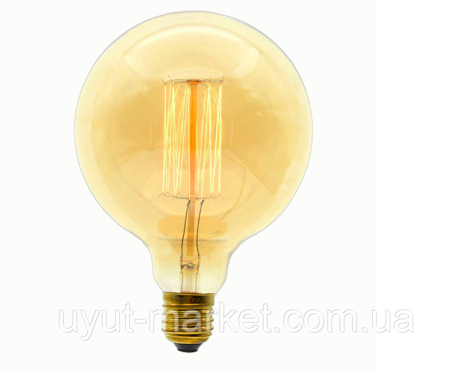 Лампа Эдисона 40Вт E27 G95 Amber янтарная полировка - фото 1 - id-p588048327