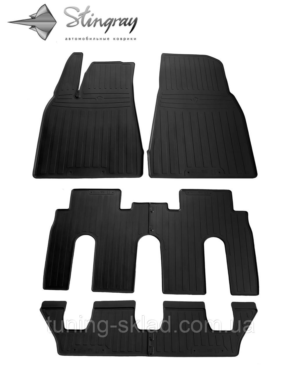 Гумові килимки TESLA Model X 2015- (Тесла Модел X) кількість 6 штуки