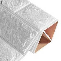 Самоклейка під цегла біла для стін 77*70 см 3 мм NNDesign