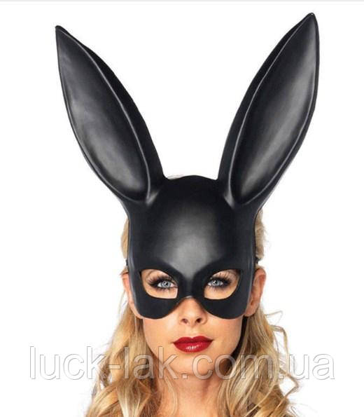 Маска зайчика, чорна, фото 1