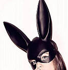 Маска зайчика, чорна, фото 2