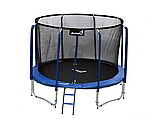 Великий батут для дорослих із захисною сіткою Tima Sport 370/374 см 12FT JUMPI синій, фото 4
