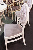 Стілець обідній дерев'яний в класичному стилі для вітальні, їдальні, кухні колір білий Алессандро OLB