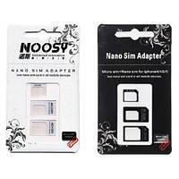 Nano, Micro Sim адаптер 3в1, переходник Iphone 4 5