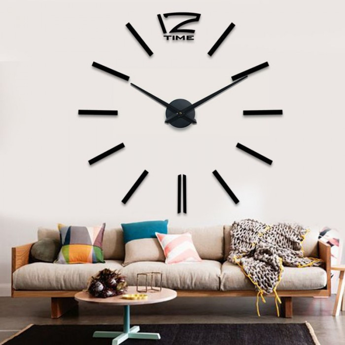 Годинник настіні 3D "DIY CLOCK" від 60 до 120cм Black (ZH212-B)