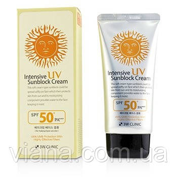 Сонцезахисний крем 3W CLINIC Intensive UV Sunblock Cream SPF50 PA+++ 70 мл