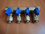 Колектор на 4 виходи для теплої підлоги 1" x 16 * 2, фото 3