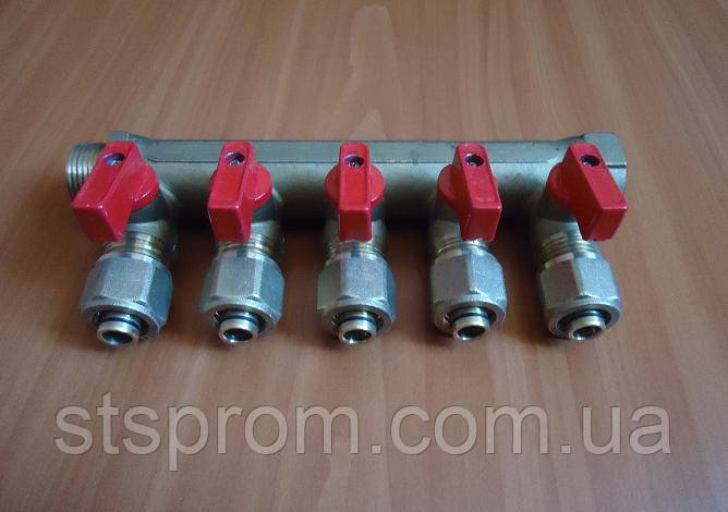Колектор на 5 виходів для теплої підлоги 3/4"x16*2
