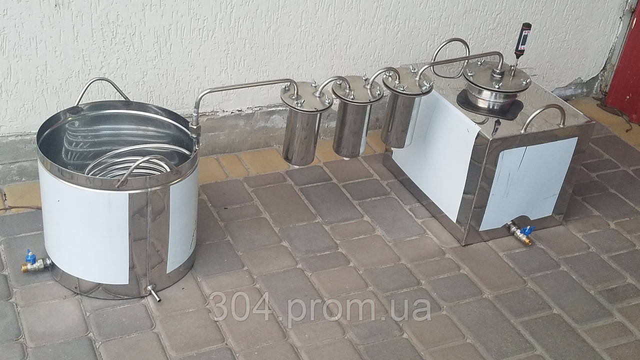 Непроточный Дистиллятор Тройной Очистки с Перегонным Кубом на 25 Литров ...