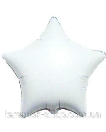 Зірка фольгована біла, куля фольгована зірка біла 45 см 18" Китай, фото 1