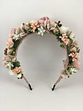 Віночок на голову з пудровими квіточками, фото 7