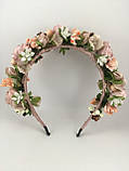 Віночок на голову з пудровими квіточками, фото 8