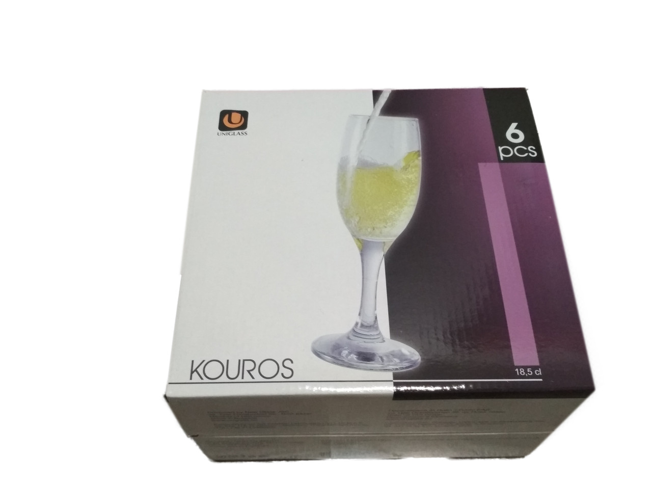 Набір келихів для шампанського 190 мл 6 шт скляних Kouros UniGlass