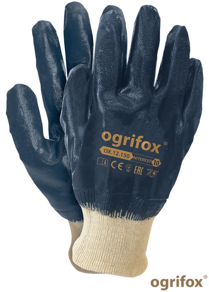 Робочі рукавички вкриті нітрилом Ogrifox (рукавички захисні) OX-NITEREST BEG