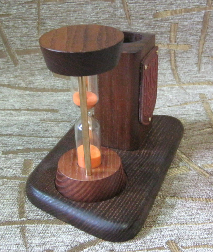 Настольный письменный прибор - песочные часы с подставкой для карандашей. Кабинетный офисный набор. - фото 4 - id-p917647515