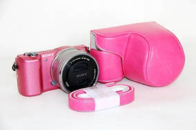 Захисний футляр - чохол для фотоапаратів SONY NEX-3N, NEX-5, NEX-5C, A5000, A5100 - рожевий