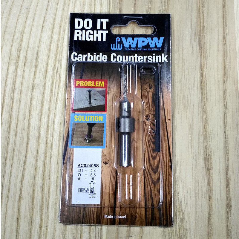 Твердосплавна зенківка WPW зі стандартним свердлом HSS D2,4/8,5, фото 1