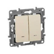 Вимикач 2-кл підсв. Слонова кістка Etika Legrand 672304