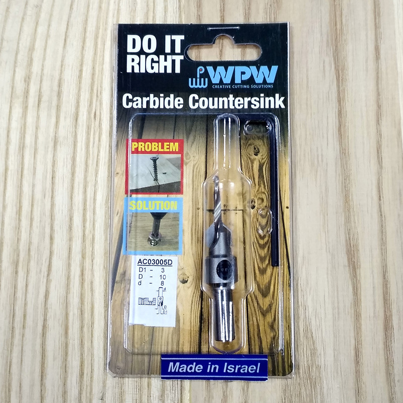 Зенкер твердосплавний WPW зі свердлом з плавною спіраллю HSS D3,0/10,0