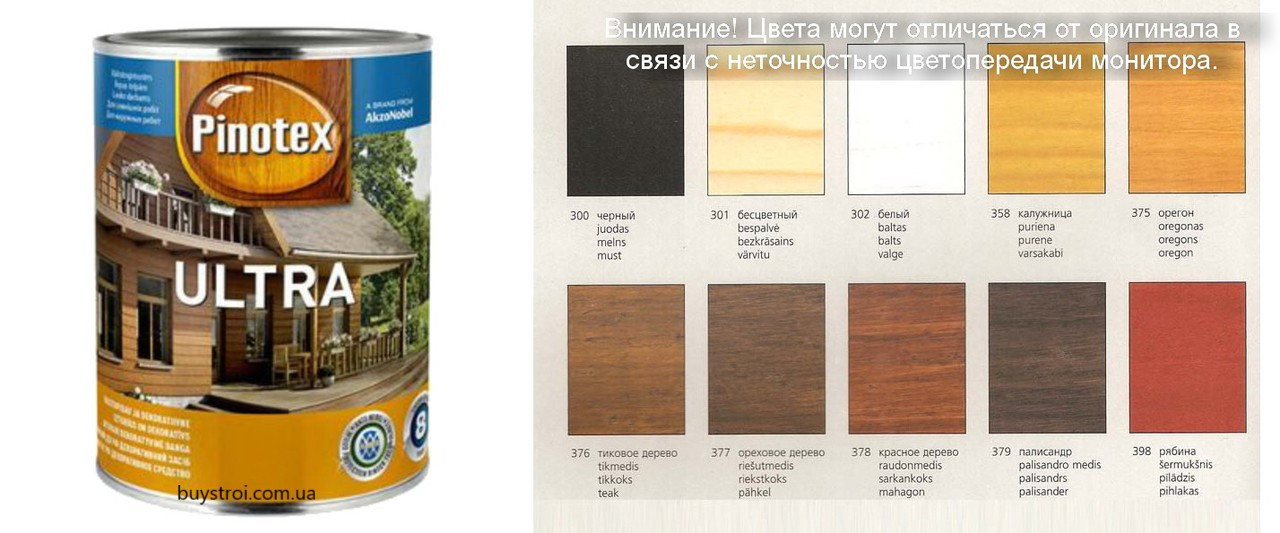 Купить Pinotex Ultra Lasur - Деревозащита с УФ-фильтром Красное Дерево ...