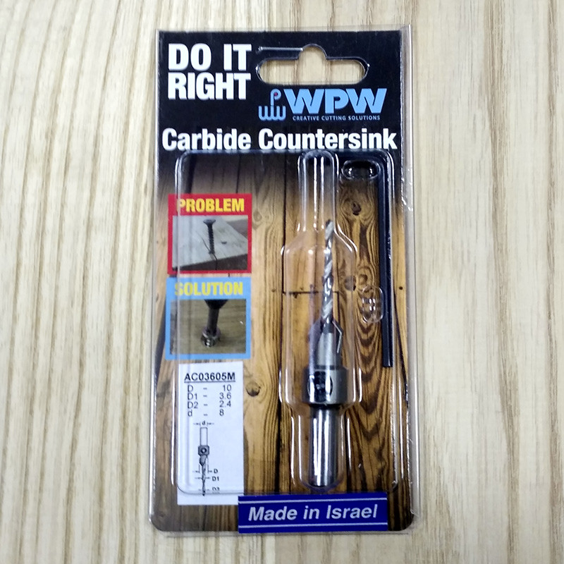 Твердосплавна зенківка WPW зі ступінчастим свердлом HSS D3,6/10,0