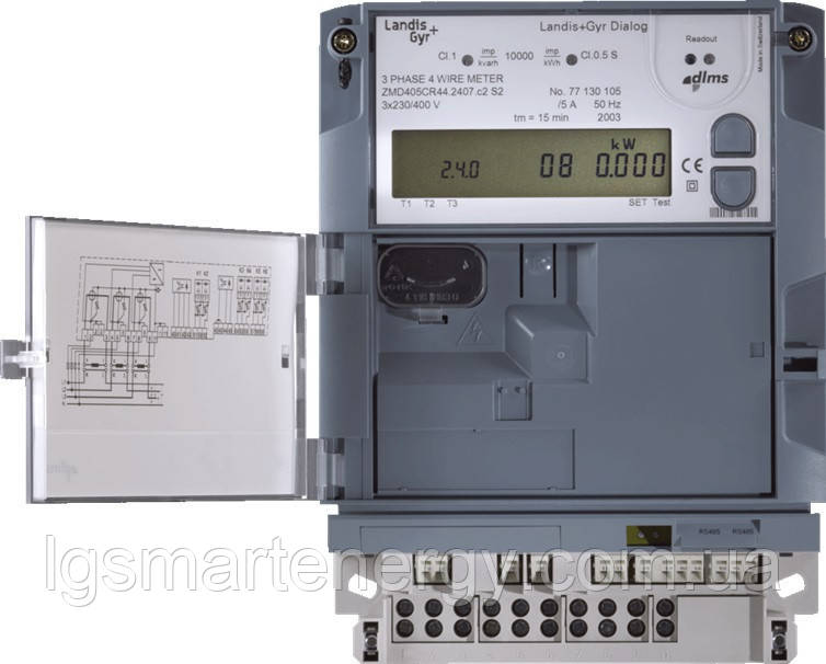 Многотарифный трехфазный счетчик трансформаторного включения ZMD410CR44.0457.c2 (E650) - фото 2 - id-p85918113