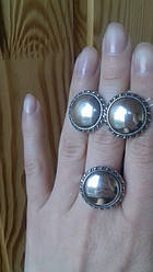 Стильний срібний комплект від Хартов без вставок