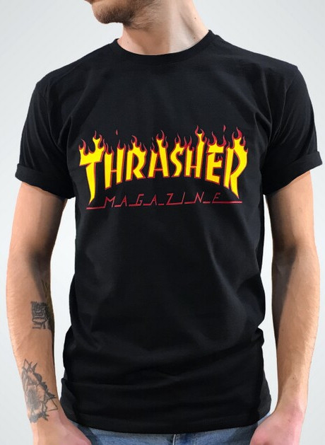 Футболка чоловіча "Thrasher", трешер чорна