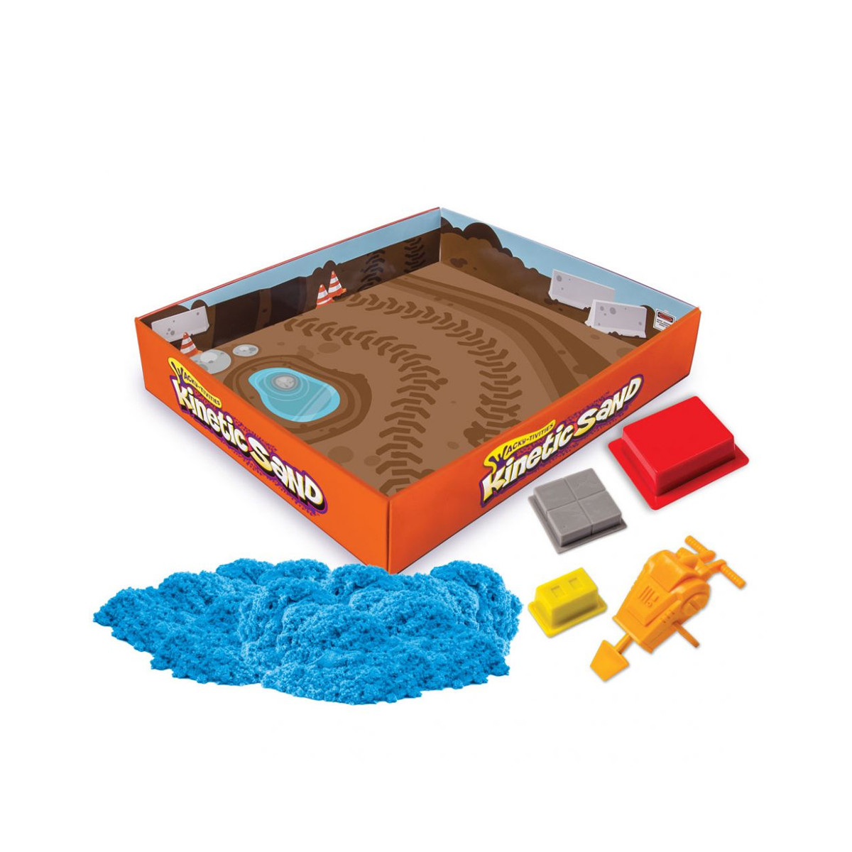 Набор песка для детского творчества - KINETIC SAND CONSTRUCTION ZONE (голубой , формочки, 283 г) 71417-2 - фото 3 - id-p368601601