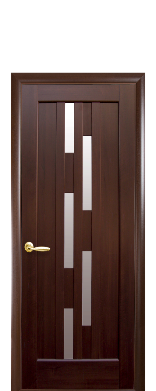 Дверне полотно Лаура Каштан зі склом сатин