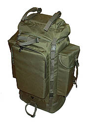 Тактичний туристичний армійський суперміцкий рюкзак на 105 л з ортопедичною пластиною Олива 500 ден