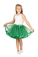 Двухслойная фатиновая детская юбка, зеленая