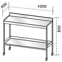 Стіл медичний-стелаж медичний на 2 полиці (1000) СтС-2П-1000 (столик інструментальний маніпуляційний), фото 2